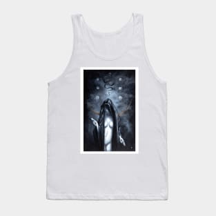 Body of Light painting, hooded person, moon, occultism, snake, tree of life, kabala, gothic art, satanism Tank Top